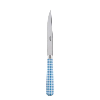 Gingham Light Blue Steak Knife 9"