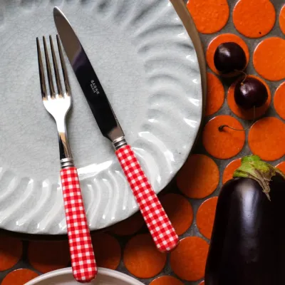 Gingham Red Flatware