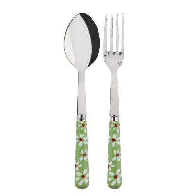 Daisy Garden Green 2-Pc Serving Set 10.25" (Fork, Spoon)