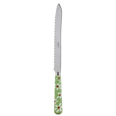 Daisy Garden Green Bread Knife 11"