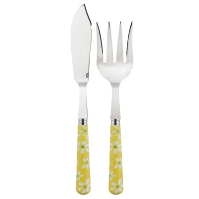 Daisy Yellow 2-Pc Fish Serving Set 11" (Knife, Fork)