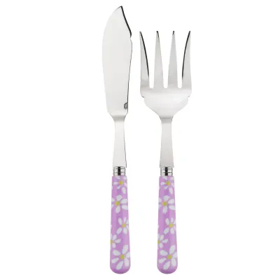 Daisy Pink 2-Pc Fish Serving Set 11" (Knife, Fork)
