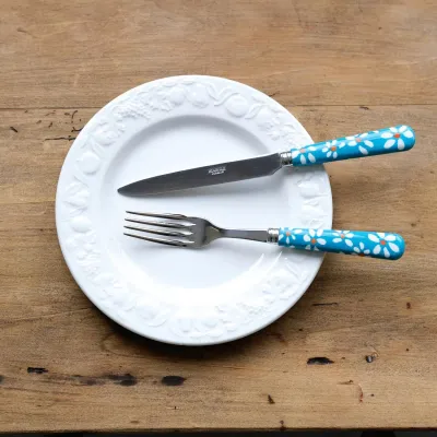 Daisy Turquoise 2-Pc Fish Serving Set 11" (Knife, Fork)