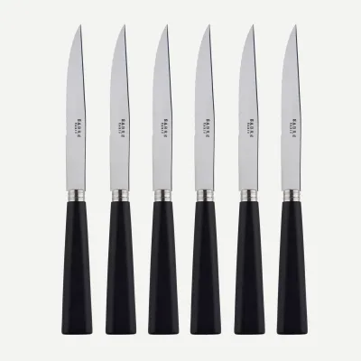 Nature Black Press Wood Set Of 6 Steak Knives