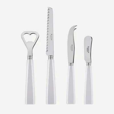 Icon White Aperitif Set (Bottle Opener, Tomato Knife, Small Cheese Knife, Butter Spreader)