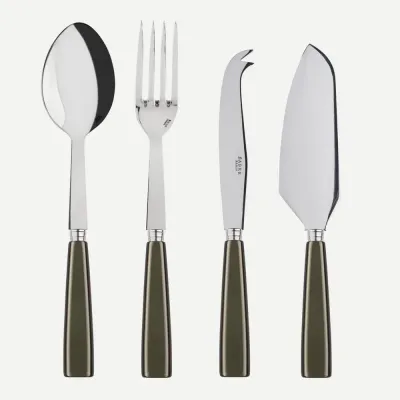 Icon Olive Set Of 4 Serving Pieces (Serving Spoon, Serving Fork, Cheese Knife Large, Tart Slicer)