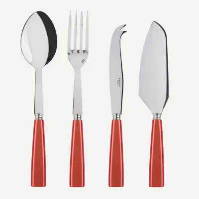Icon Orange Set Of 4 Serving Pieces (Serving Spoon, Serving Fork, Cheese Knife Large, Pie/Tart Server)