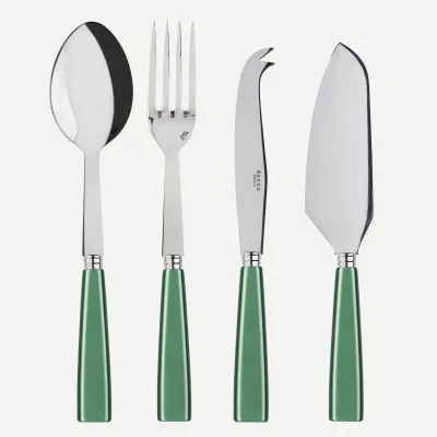 Icon Garden Green Set Of 4 Serving Pieces (Serving Spoon, Serving Fork, Cheese Knife Large, Tart Slicer)