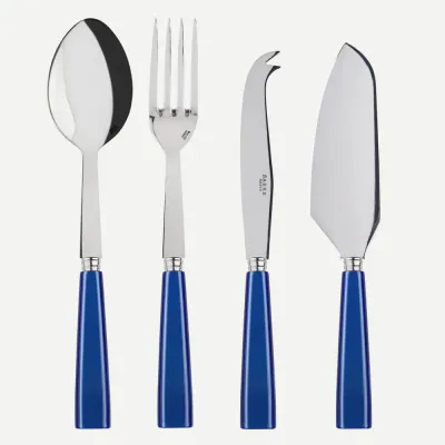 Icon Lapis Blue Set Of 4 Serving Pieces (Serving Spoon, Serving Fork, Cheese Knife Large, Pie/Tart Server)