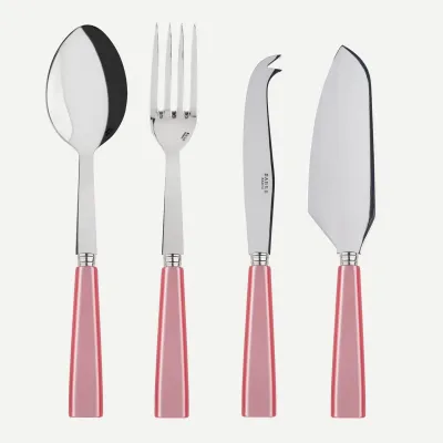 Icon Soft Pink Set Of 4 Serving Pieces (Serving Spoon, Serving Fork, Cheese Knife Large, Pie/Tart Server)