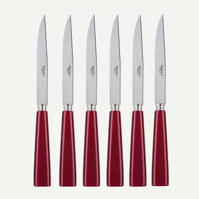 Icon Red Set Of 6 Steak Knives