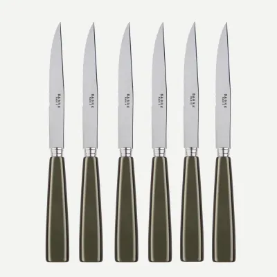 Icon Olive Set Of 6 Steak Knives