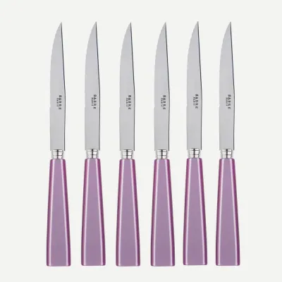 Icon Lilac Set Of 6 Steak Knives