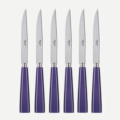 Icon Purple Set Of 6 Steak Knives