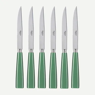 Icon Garden Green Set Of 6 Steak Knives