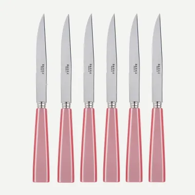 Icon Soft Pink Set Of 6 Steak Knives