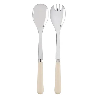 Basic Ivory 2-Pc Salad Serving Set 10.25" (Fork, Spoon)