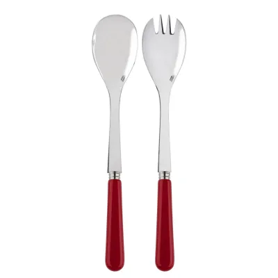 Basic Burgundy 2-Pc Salad Serving Set 10.25" (Fork, Spoon)