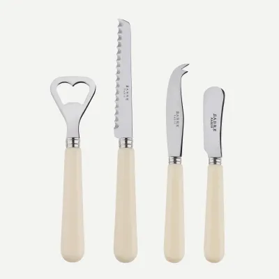Basic Ivory Aperitif Set (Bottle Opener, Tomato Knife, Small Cheese Knife, Butter Spreader)