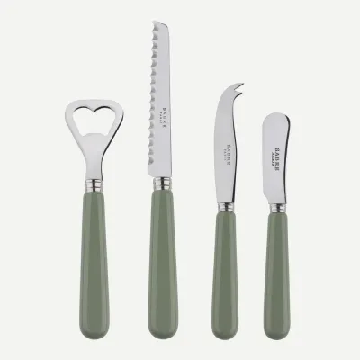 Basic Asparagus Aperitif Set (Bottle Opener, Tomato Knife, Small Cheese Knife, Butter Spreader)