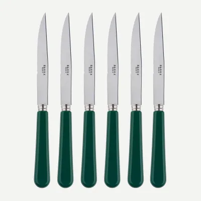 Pop Unis Green Set Of 6 Steak Knives