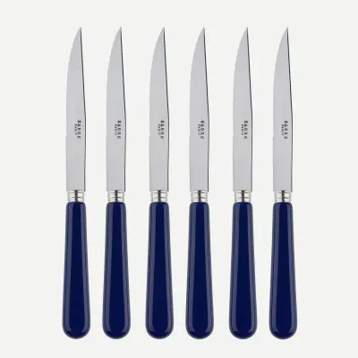 Pop Unis Navy Blue Set Of 6 Steak Knives
