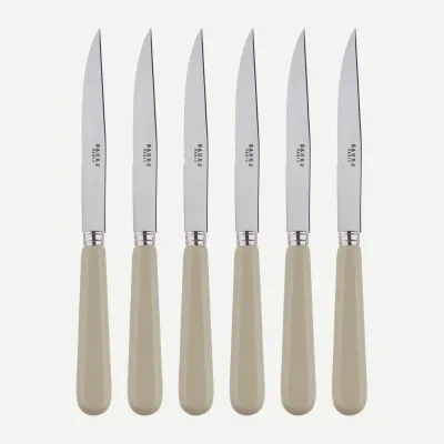Pop Unis Light Kaki Set Of 6 Steak Knives