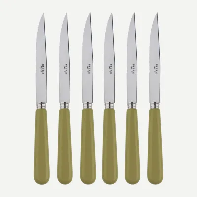 Pop Unis Sage Green Set Of 6 Steak Knives