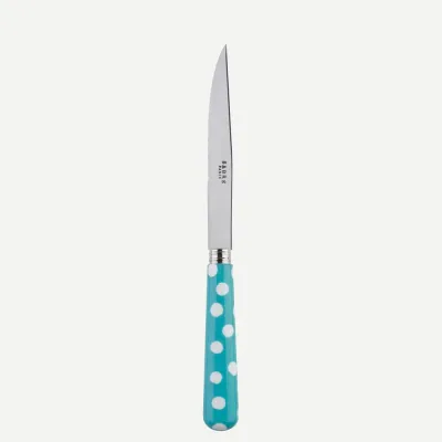 White Dots Turquoise Steak Knife 9"