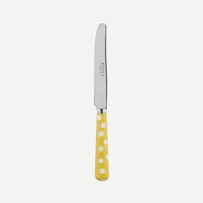 White Dots Yellow Breakfast Knife 6.75"