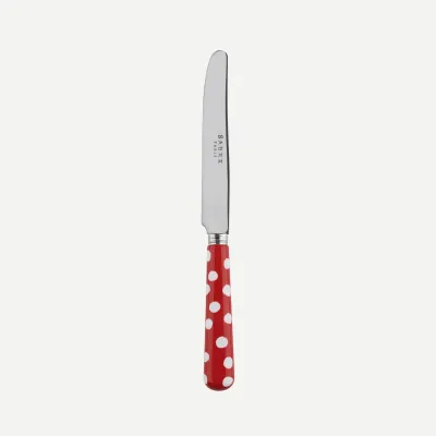White Dots Red Breakfast Knife 6.75"