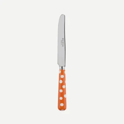 White Dots Orange Breakfast Knife 6.75"