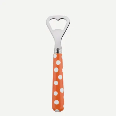 White Dots Orange Bottle Opener 6.25"