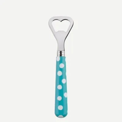 White Dots Turquoise Bottle Opener 6.25"