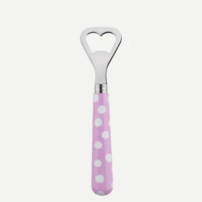 White Dots Pink Bottle Opener 6.25"