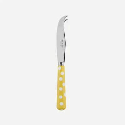 White Dots Yellow Small Cheese Knife 6.75"