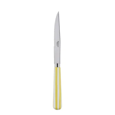 White Stripe Yellow Steak Knife 9"