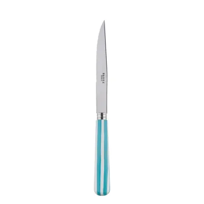 White Stripe Turquoise Steak Knife 9"