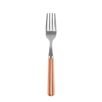 White Stripe Orange Cake Fork 6.5"