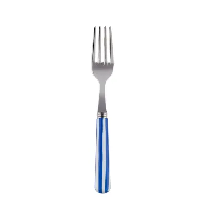 White Stripe Lapis Blue Cake Fork 6.5"