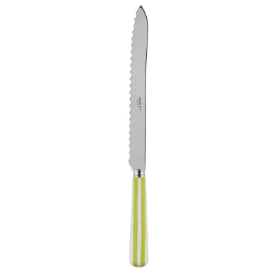 White Stripe Lime Bread Knife 11"