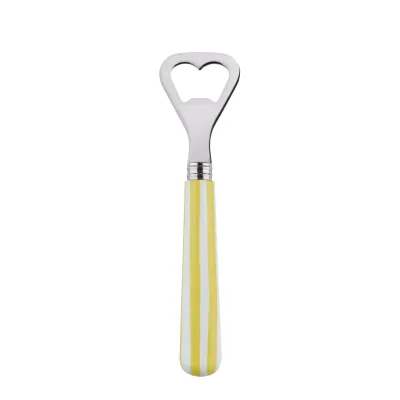 White Stripe Yellow Bottle Opener 6.25"