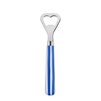 White Stripe Lapis Blue Bottle Opener 6.25"