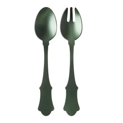 Honorine Dark Green Salad Serving Set 10" (Serving Fork, Serving Spoon)