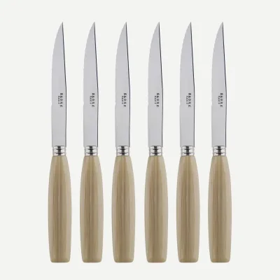Djembe Faux Horn Set Of 6 Steak Knives
