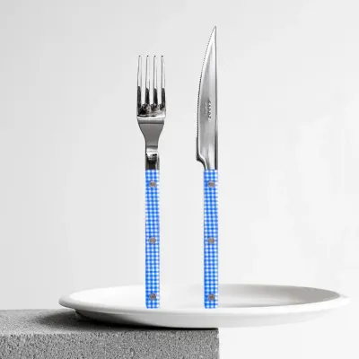Bistrot Gingham Blue Flatware