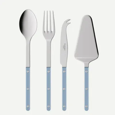 Bistrot Pearly Light Blue Set Of 4 Serving Pieces (Serving Spoon, Serving Fork, Cheese Knife Large, Pie/Tart Server)