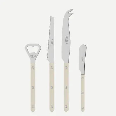 Bistrot Pearly Pearl Bistrot Aperitif Set (Bottle Opener, Tomato Knife, Cheese Knife Large, Butter Spreader)