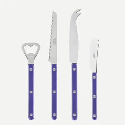 Bistrot Pearly Purple Bistrot Aperitif Set (Bottle Opener, Tomato Knife, Cheese Knife Large, Butter Spreader)