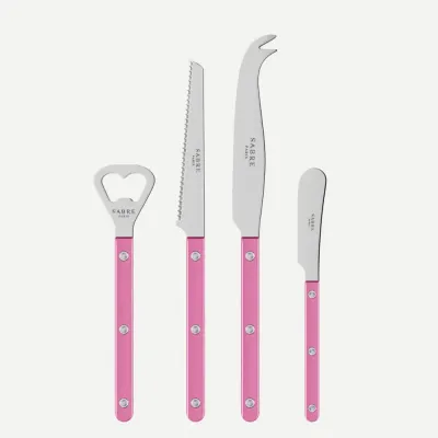 Bistrot Pearly Pink Bistrot Aperitif Set (Bottle Opener, Tomato Knife, Cheese Knife Large, Butter Spreader)